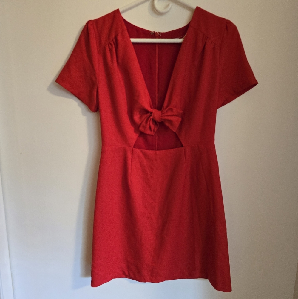 Urban Outfitters Kimi Blue Tie Knot Cut Out Red Mini Dress - Brand NEW